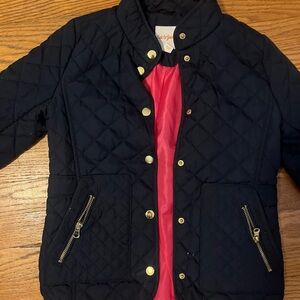 Cat & Jack Blue girls quilted jacket with gold details